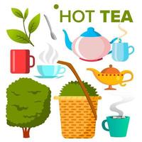 vetor de ícone de chá quente. bebida alimentar. produto natural ecológico. ilustração plana isolada dos desenhos animados