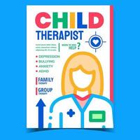 vetor de banner de publicidade criativa de terapeuta infantil