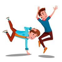 dois meninos dançando break no vetor de braços. ilustração isolada