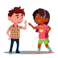 menina e menino faz vetor de nomeação de dedos. ilustração isolada