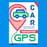 vetor de banner promocional criativo de navegação gps para carro