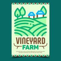 vetor de cartaz de publicidade criativa de fazenda de vinhedos