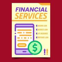 vetor de cartaz promocional criativo de serviços financeiros