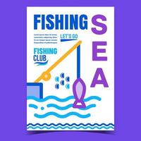 vetor de banner de publicidade criativa de pesca marítima