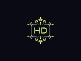 logotipo de letra hd, vetor de ícone de logotipo de luxo monograma hd