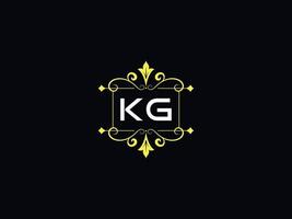 elegante logotipo de luxo kg, tipografia design de letras de logotipo kg vetor