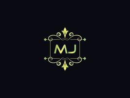 logotipo de luxo monograma mj, vetor de modelo de logotipo de carta abstrata mj