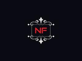 imagem de logotipo nf minimalista, vetor de logotipo de carta de luxo criativo nf