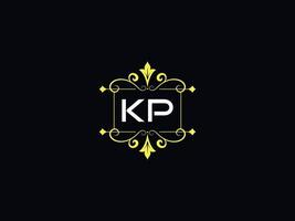 elegante logotipo de luxo kp, design de letra de logotipo de tipografia kp vetor