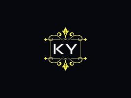 elegante logotipo de luxo ky, tipografia ky logo design de letras vetor