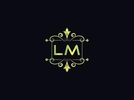 vetor de logotipo lm simples, logotipo inicial de luxo lm