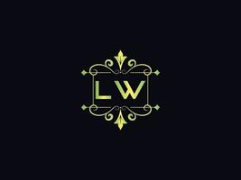 vetor de logotipo lw simples, logotipo inicial de luxo lw