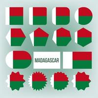 vetor de conjunto de ícones de figura de coleção de bandeira de madagascar