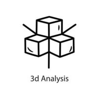 ilustração de design de ícone de contorno de análise 3D. símbolo de dados no arquivo eps 10 de fundo branco vetor