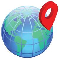 localização global - ilustração 3d isométrica. vetor