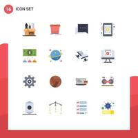 16 ícones criativos sinais e símbolos modernos de símbolo de moeda de água de negócios on-line bancário pacote editável de elementos de design de vetores criativos