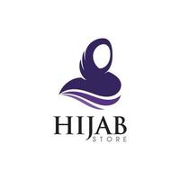 ilustração de ícone de modelo de logotipo hijab vetor