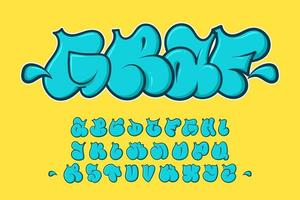 fonte alfabeto azul rua graffiti texto vetor letras
