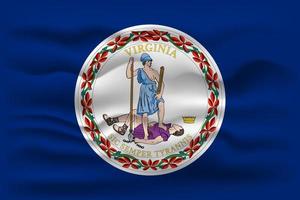 acenando a bandeira do estado da Virgínia. ilustração vetorial. vetor