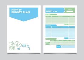 pronto para imprimir design de modelo de planejador de orçamento de tamanho a4. vetor
