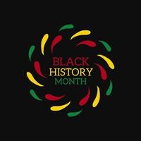 banner do mês da história negra com espiral de gotejamento de cor vetor