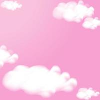 cor rosa realista de nuvem de vetor 3d
