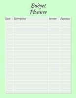modelo de design de página de planejador de orçamento. design de página de caderno minimalista. ilustração vetorial vetor