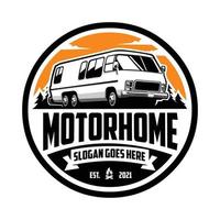 vetor clássico do logotipo do emblema do motorhome isolado