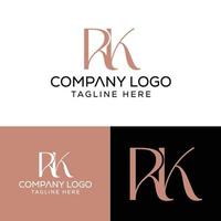 letra inicial rk design de logotipo monograma criativo sinal moderno símbolo ícone vetor