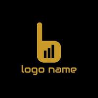 b vetor de design de logotipo inicial, ouro em preto