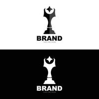 design de logotipo de troféu, vetor de troféu de campeonato vencedor do prêmio, marca de sucesso