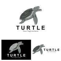 design de logotipo de tartaruga marinha protegido ilustração de ícone de animal marinho anfíbio, identidade corporativa de marca vetorial vetor