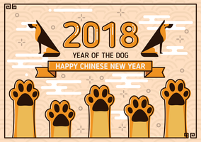 Ano novo chinês do fundo do cão vetor
