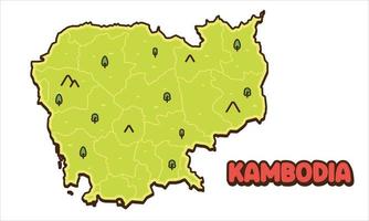 kamboja mapa país vetor ícone ilustração dos desenhos animados