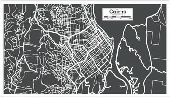 mapa da cidade de cairns austrália em estilo retrô. mapa de contorno. vetor