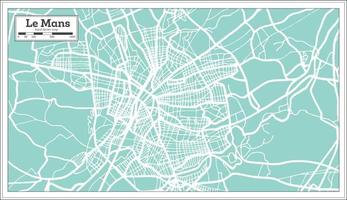 mapa da cidade de le mans frança em estilo retrô. mapa de contorno. ilustração vetorial. vetor