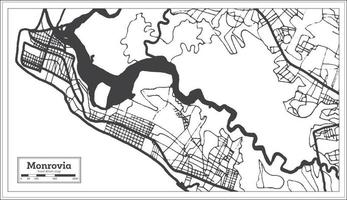 mapa de monróvia liberia na cor preto e branco. ilustração vetorial. vetor