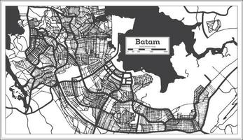mapa da cidade de batam indonésia na cor preto e branco. vetor