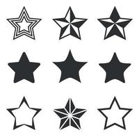 conjunto de ícones simples em estrelas de um tema vetor