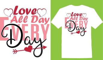 camiseta amor o dia todo todos os dias dia dos namorados vetor