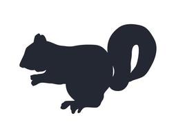 esquilo animal silhueta negra vetor
