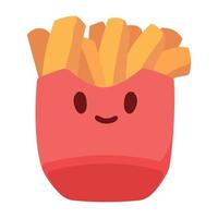 batatas fritas kawaii vetor