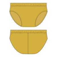 modelo de ilustração vetorial de esboço plano de moda técnica de cueca vista frontal e traseira. vetor