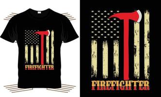 vetor de design de camiseta criativa de bombeiro, bombeiro
