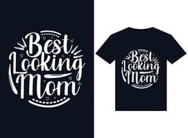 Ilustrações de mãe mais bonitas para design de camisetas prontas para impressão vetor
