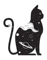 gato astrologia surreal vetor