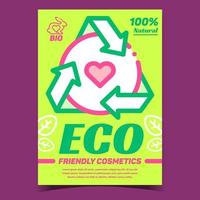 vetor de cartaz de publicidade de cosméticos ecológicos