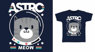 lindo gato astronauta astromeow para imprimir na camiseta vetor