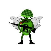 personagem de soldados uma mosca. uma ilustração vetorial vetor