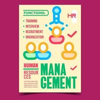 vetor de cartaz promocional de gestão de recursos humanos